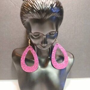 Afrocentric Earrings / Hand Painted Earrings / Wooden Earrings / Glitter Earring